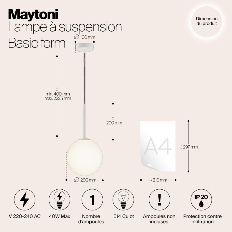 Подвесной светильник Maytoni MOD321PL-01W1