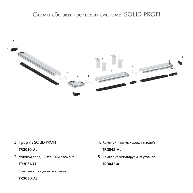 Профиль для шинопроводов Denkirs TR3030-AL