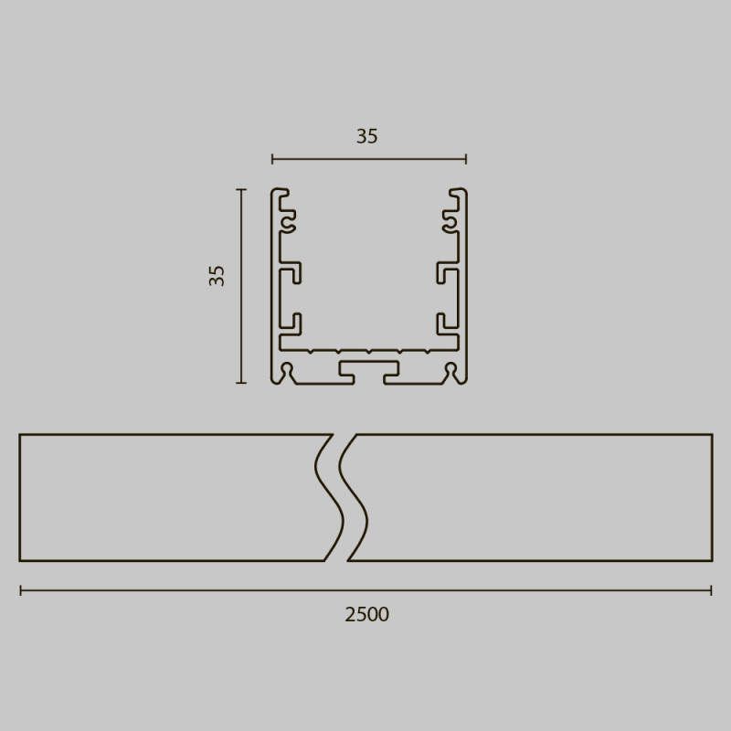 Профиль Maytoni Technical ALM-3535R-B-D-2.5M