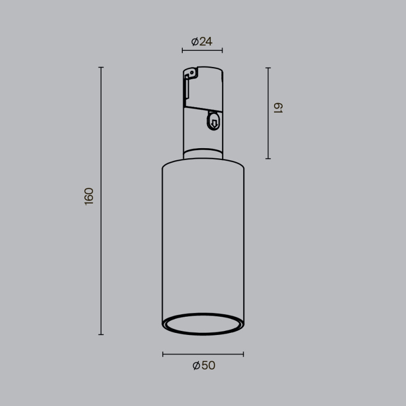 Светильник на шине Maytoni Technical TR207-1-3W3K-B