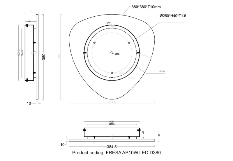 Бра Crystal Lux FRESA AP10W LED D380 BLACK