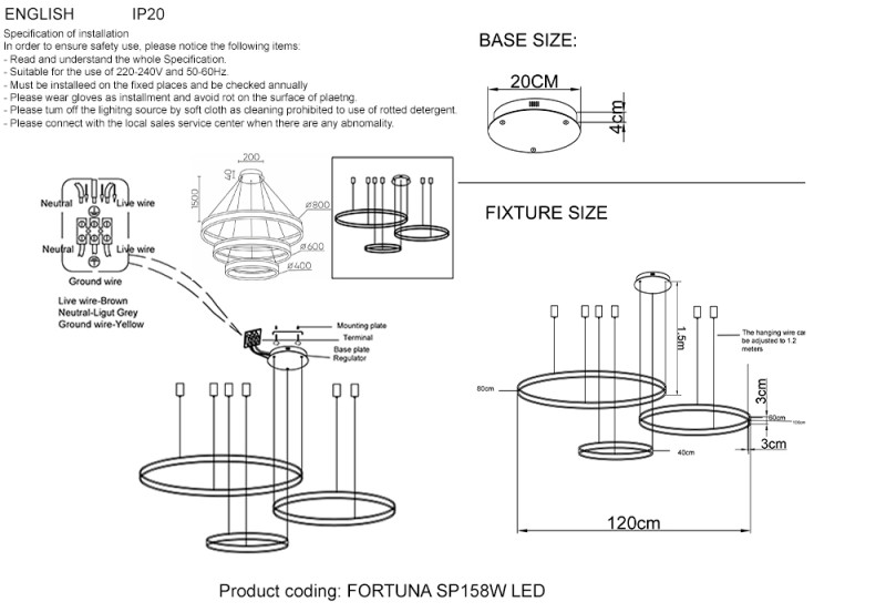 Каскадная люстра Crystal Lux FORTUNA SP158W LED BLACK