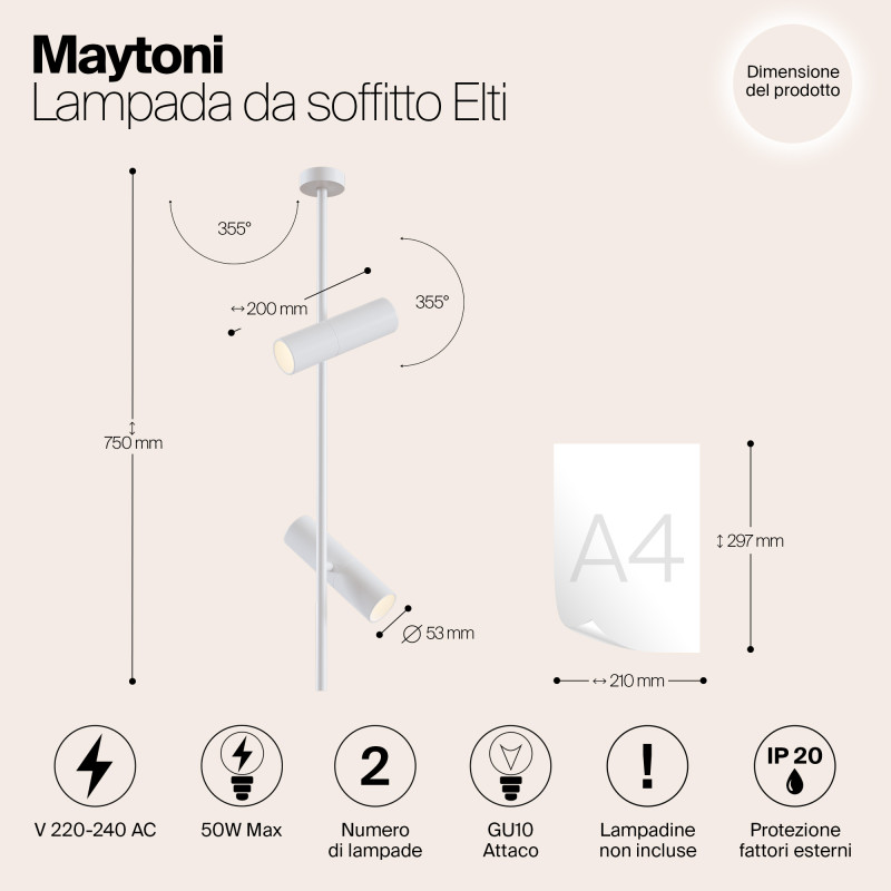 Спот Maytoni Technical C021CL-02W