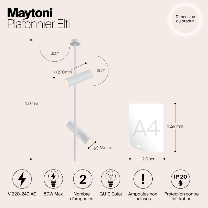 Спот Maytoni Technical C021CL-02W