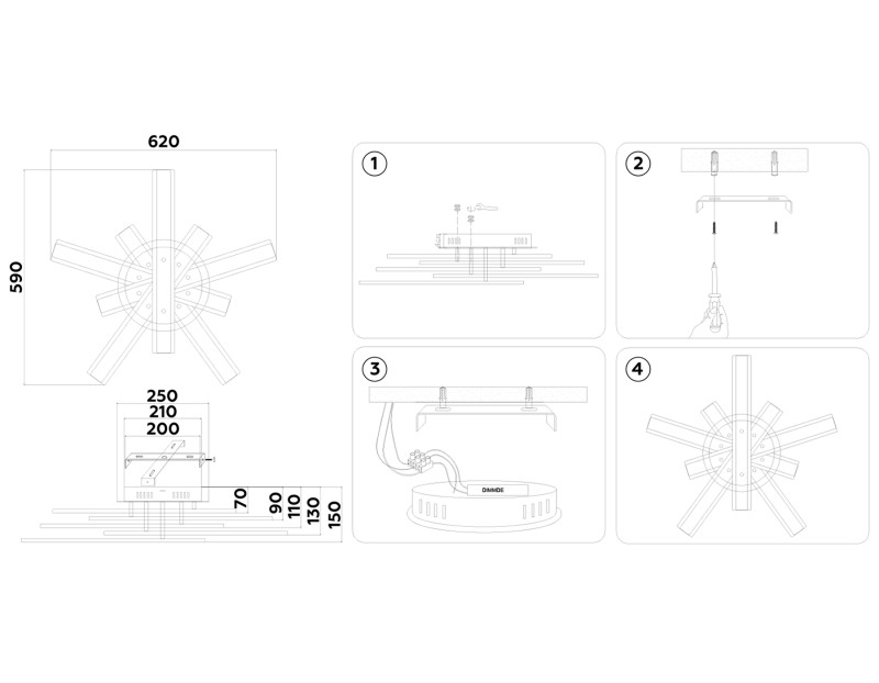 Накладная люстра Ambrella Light FA8903