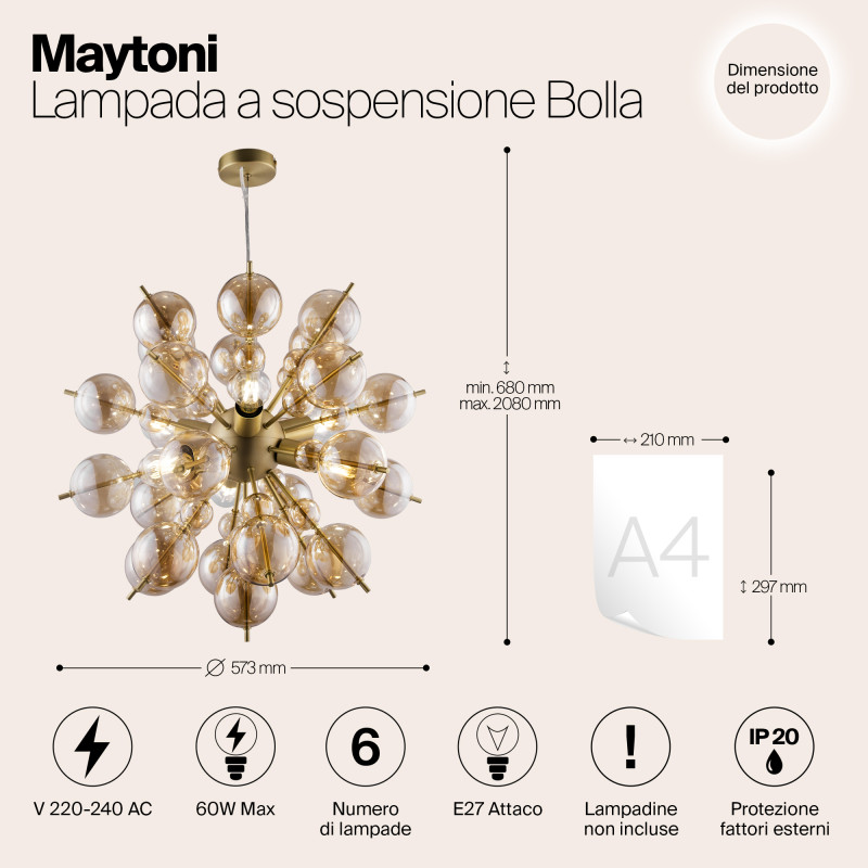 Подвесная люстра Maytoni MOD133PL-06BS