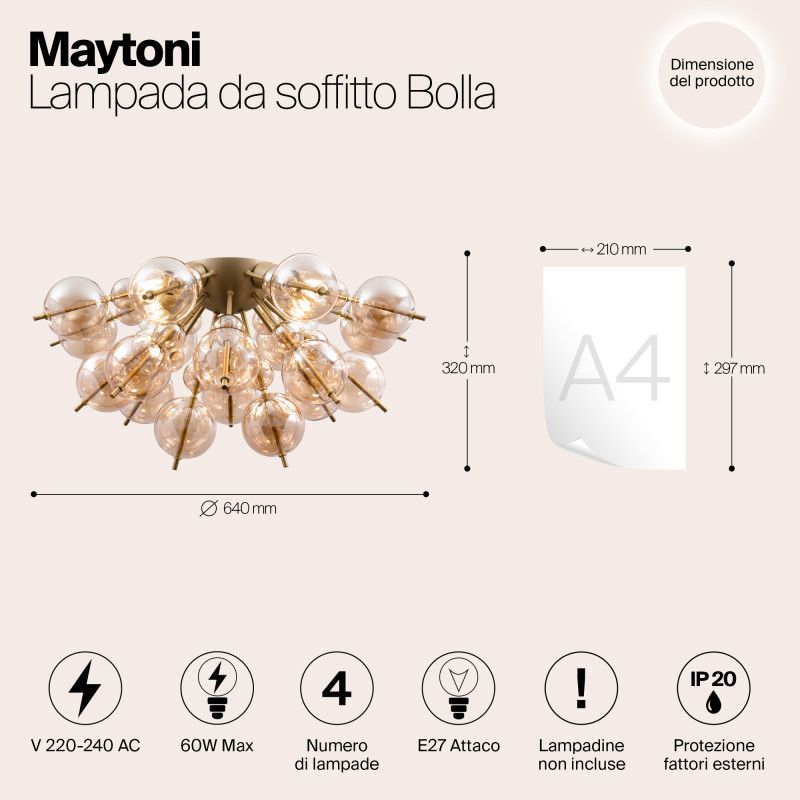 Накладная люстра Maytoni MOD133CL-04BS