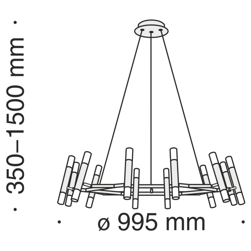 Подвесная люстра Maytoni MOD031PL-24B