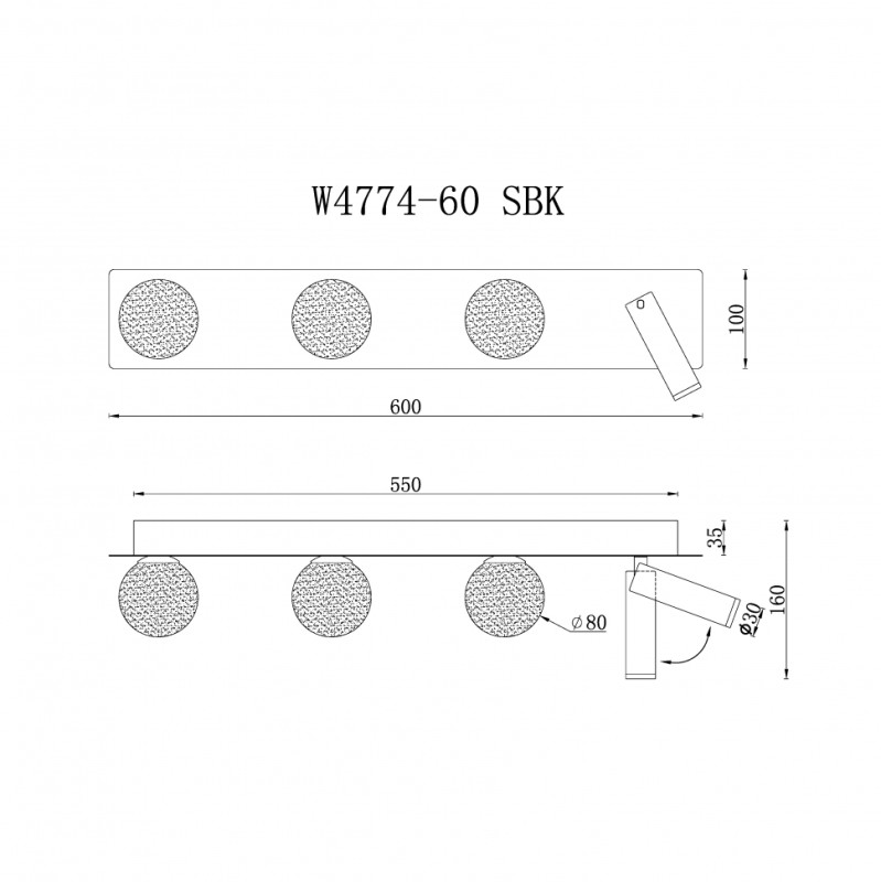 Бра iLedex W4774-60 SBK