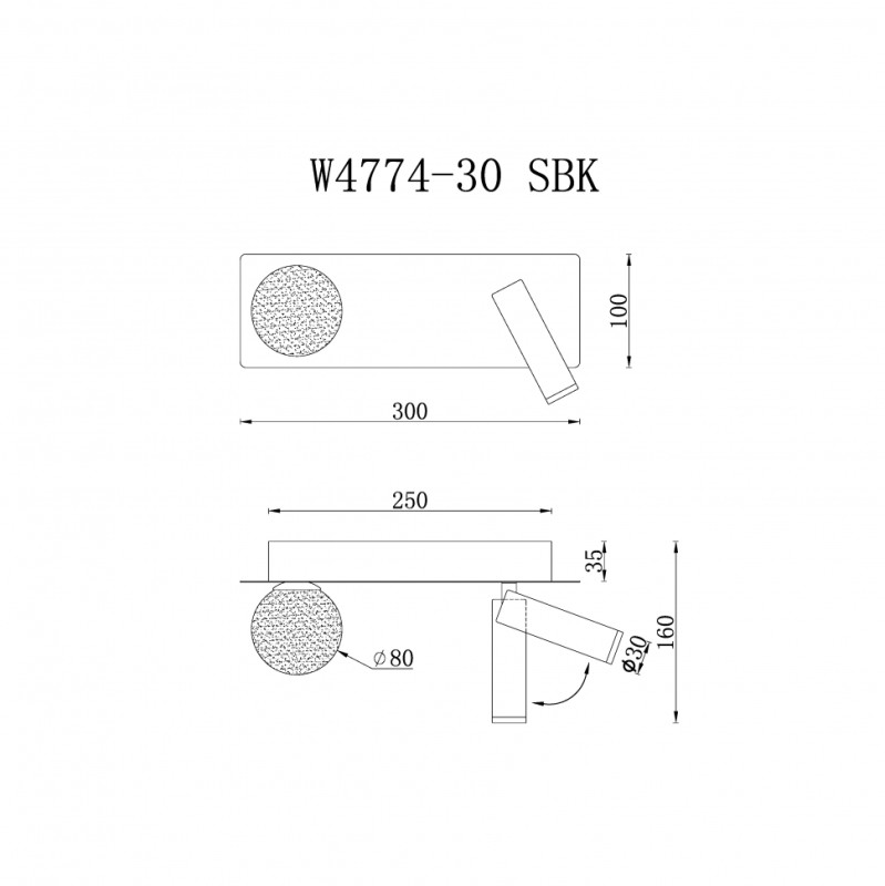 Бра iLedex W4774-30 SBK