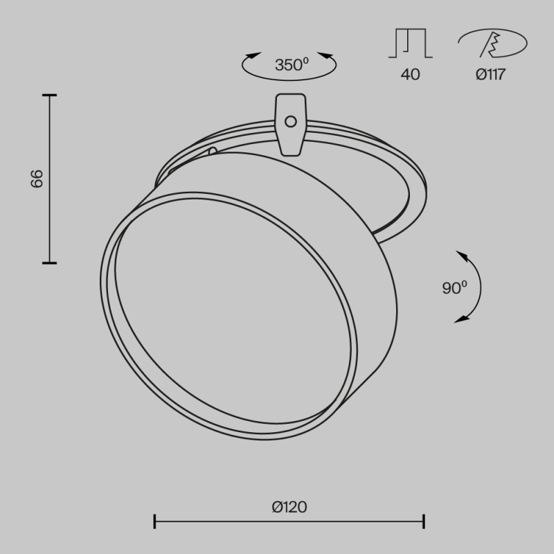 Встраиваемый светильник Maytoni Technical DL024-18W3K-BMG