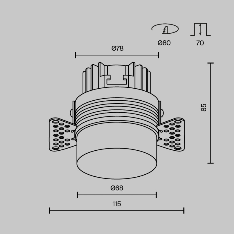 Встраиваемый светильник Maytoni Technical DL065-12W3K-TRS-W