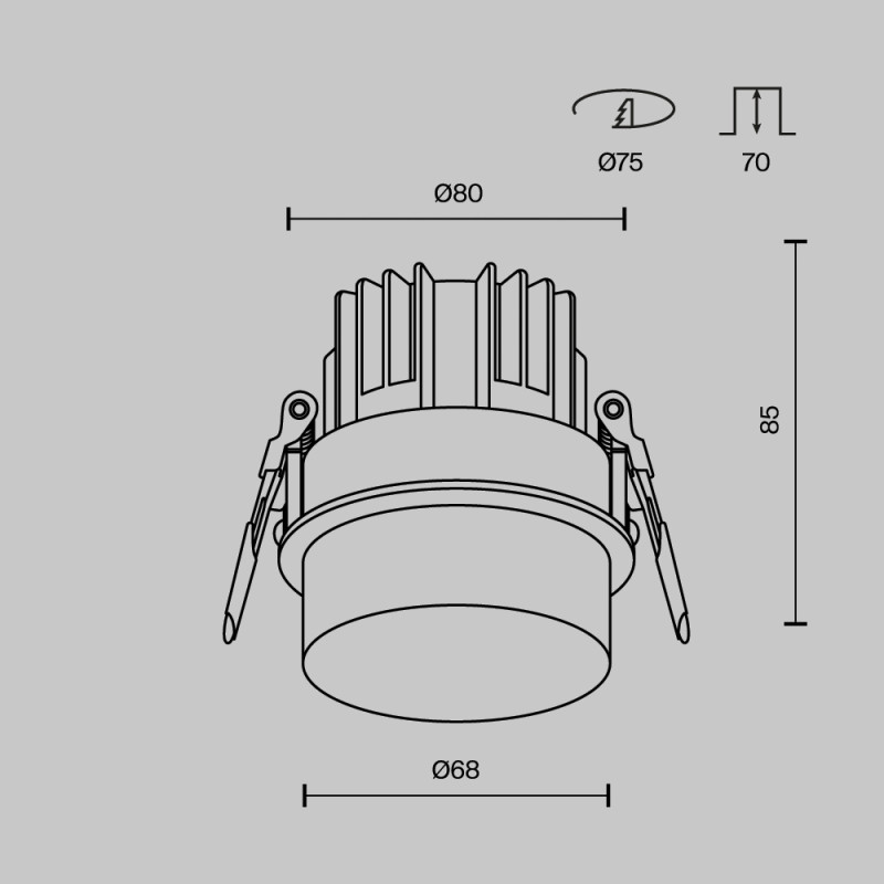 Встраиваемый светильник Maytoni Technical DL065-12W3K-W