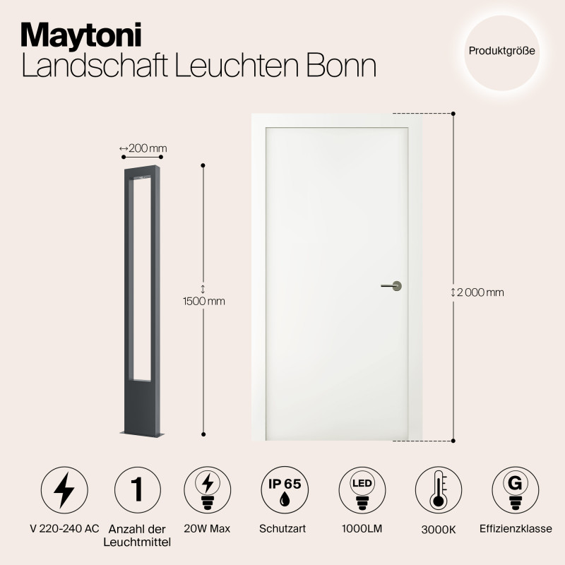 Садово-парковый светильник Maytoni O425FL-L20GF