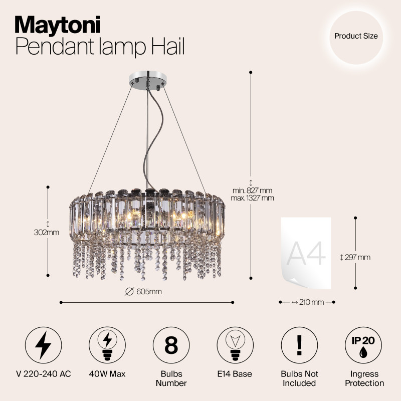 Подвесная люстра Maytoni MOD097PL-08CH