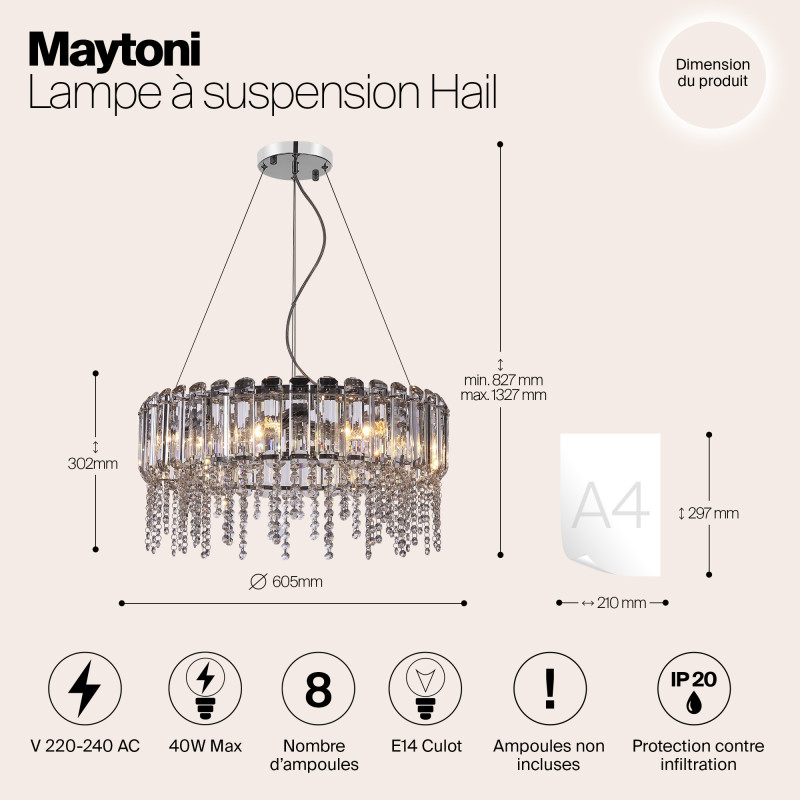 Подвесная люстра Maytoni MOD097PL-08CH