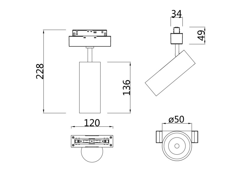 Светильник на шине Maytoni Technical TR019-2-10W4K-B