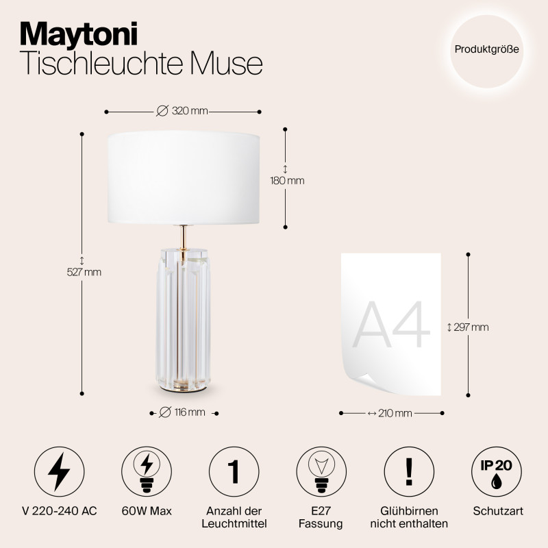 Настольная лампа Maytoni MOD304TL-01G