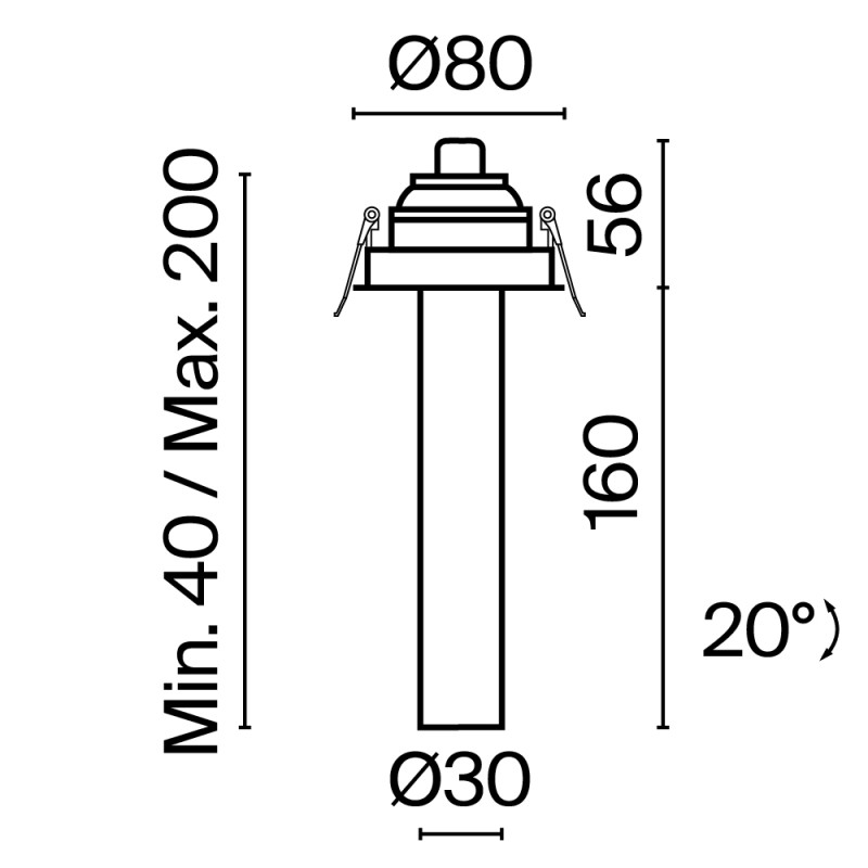 Встраиваемый светильник Maytoni Technical C140RS-L200-7W3K-B