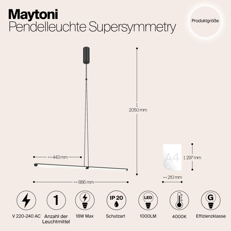 Подвесной светильник Maytoni P096PL-L11BK1