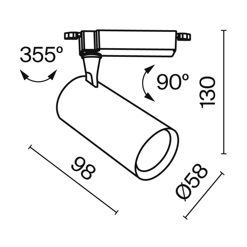 Светильник на шине Maytoni Technical TR003-1-6W3K-S-B