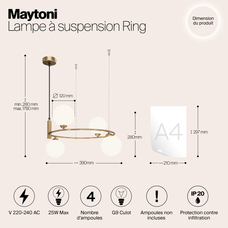 Подвесная люстра Maytoni MOD013PL-04BS1