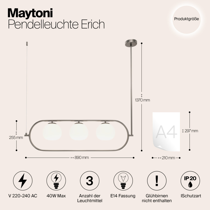 Подвесной светильник Maytoni MOD221PL-03N