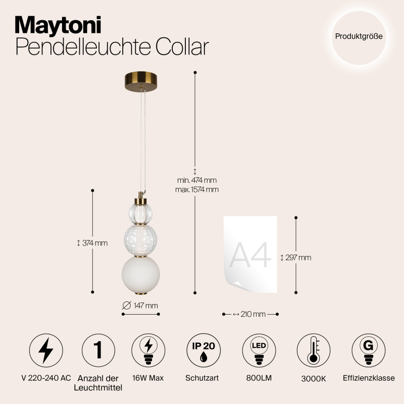 Подвесной светильник Maytoni P069PL-L16G3K