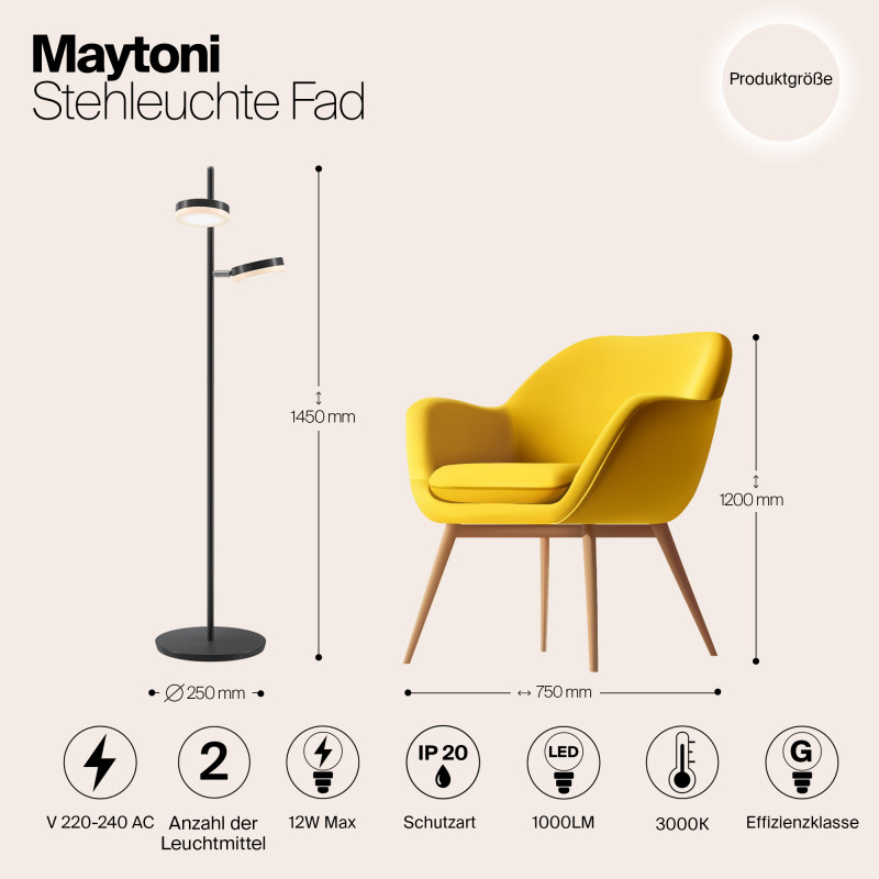 Торшер Maytoni MOD070FL-L12B3K