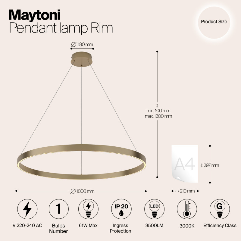 Подвесной светильник Maytoni MOD058PL-L54BS3K