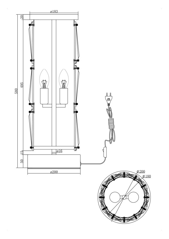 Настольная лампа Maytoni MOD043TL-02G