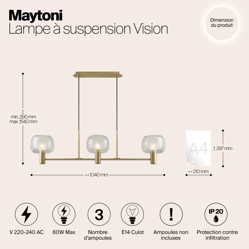 Подвесная люстра Maytoni MOD411PL-03G