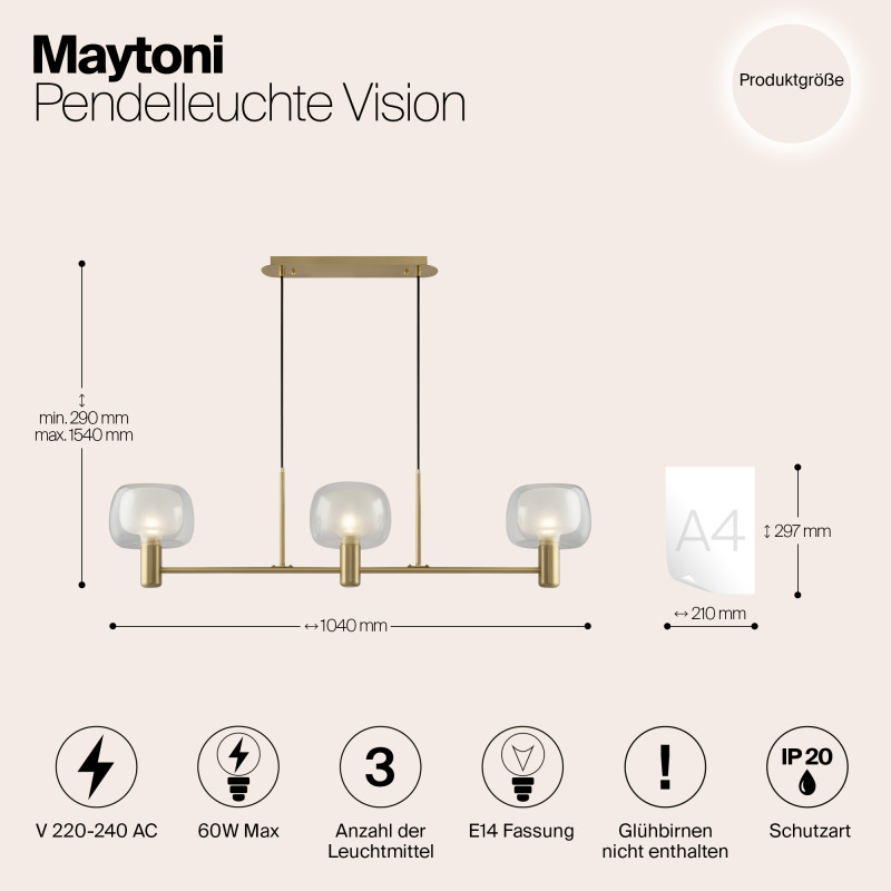 Подвесная люстра Maytoni MOD411PL-03G