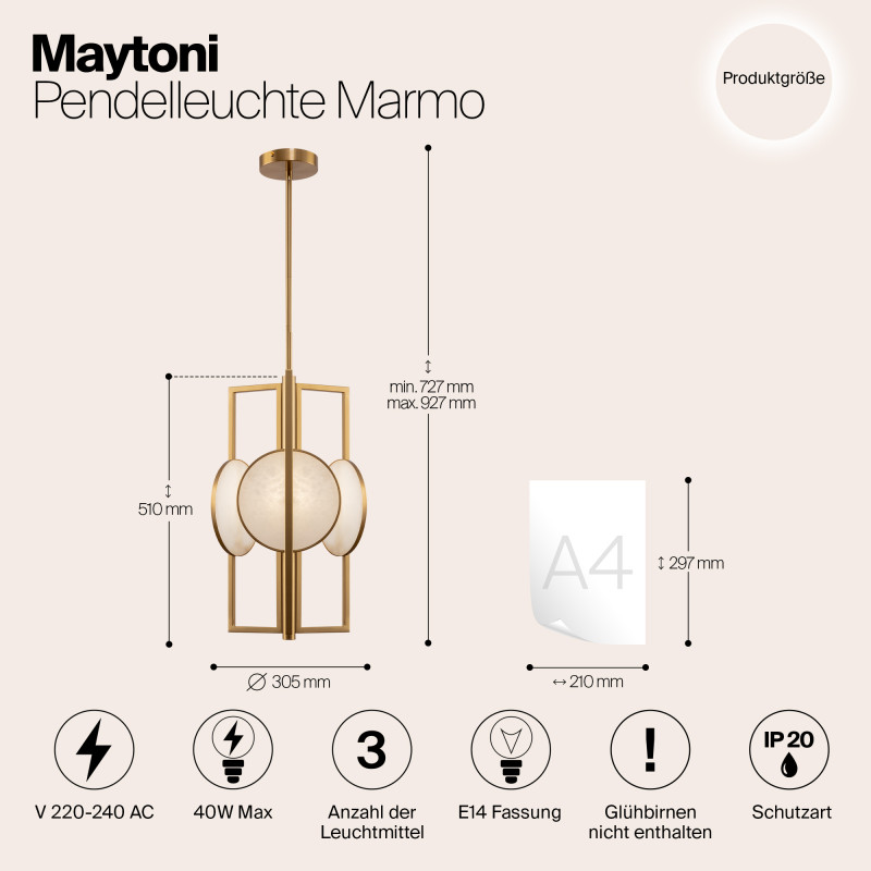 Люстра на штанге Maytoni MOD099PL-03G