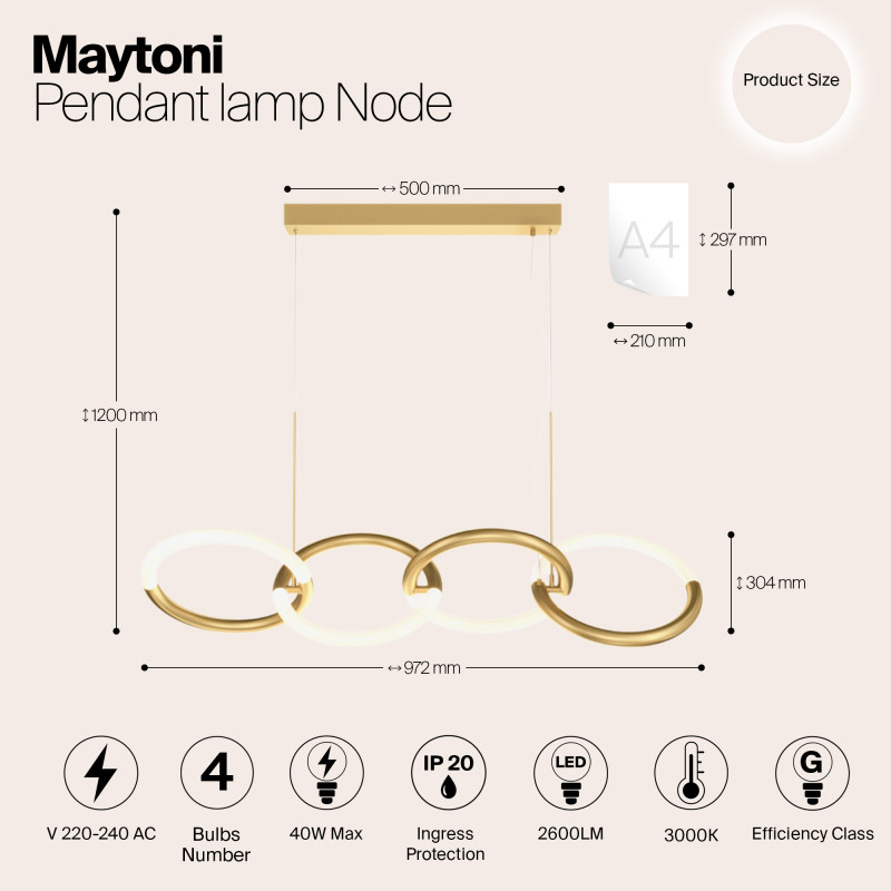 Подвесная люстра Maytoni MOD165PL-L40G3K