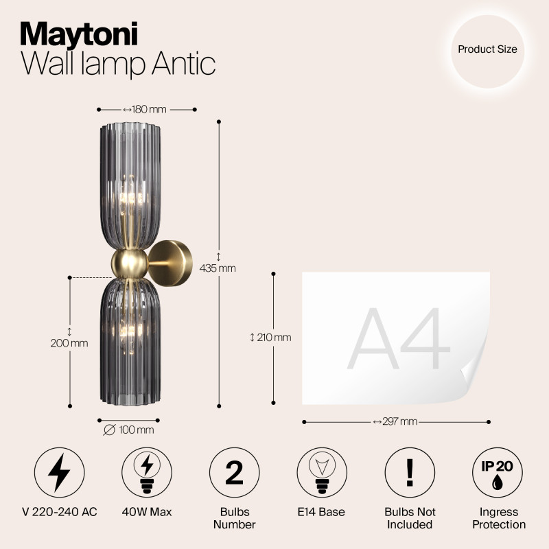 Бра Maytoni MOD302WL-02GR