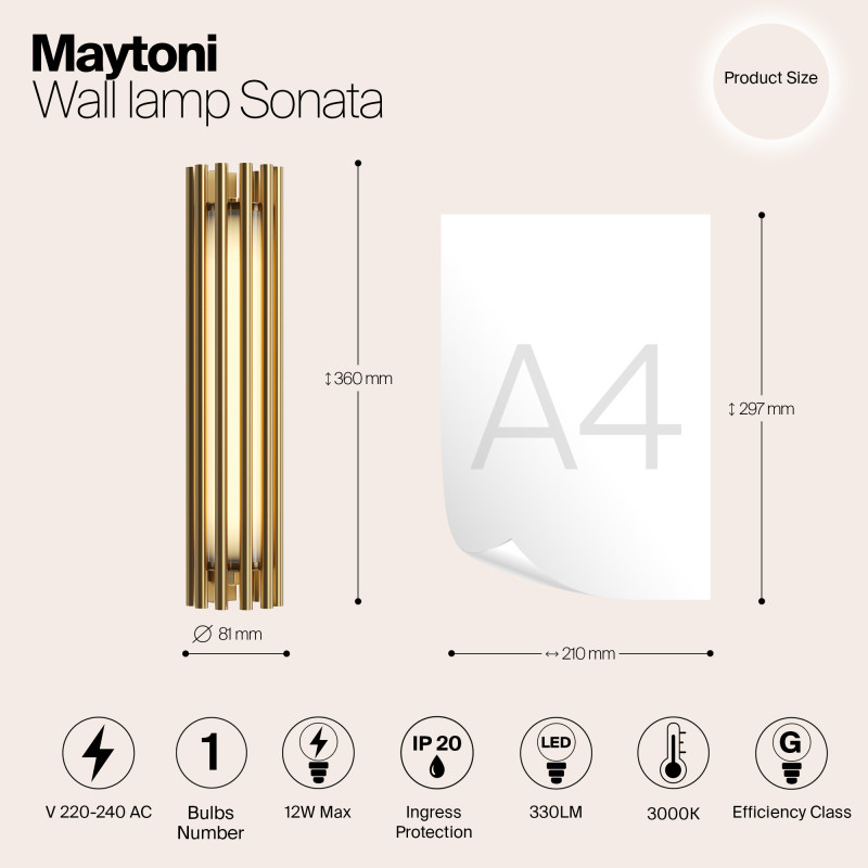 Бра Maytoni MOD410WL-L12BS3K