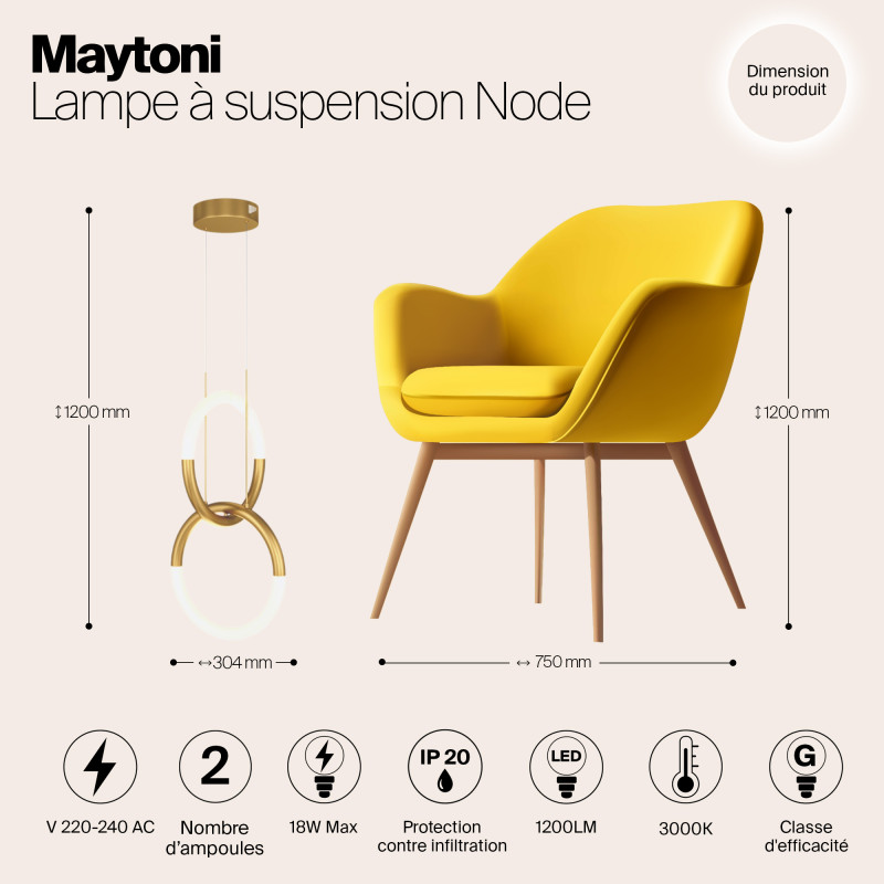 Подвесной светильник Maytoni MOD165PL-L18B3K