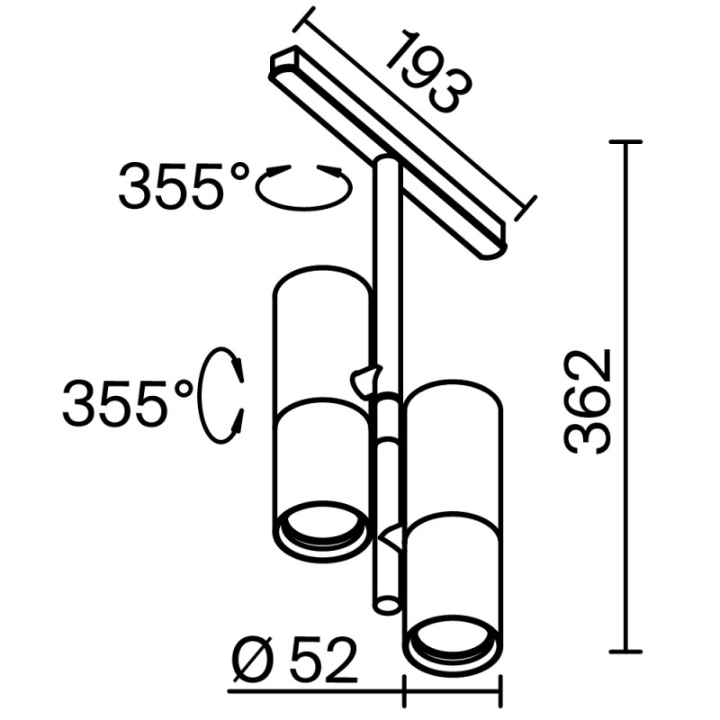 Светильник на шине Maytoni Technical TR005-2-2X12W3K-B