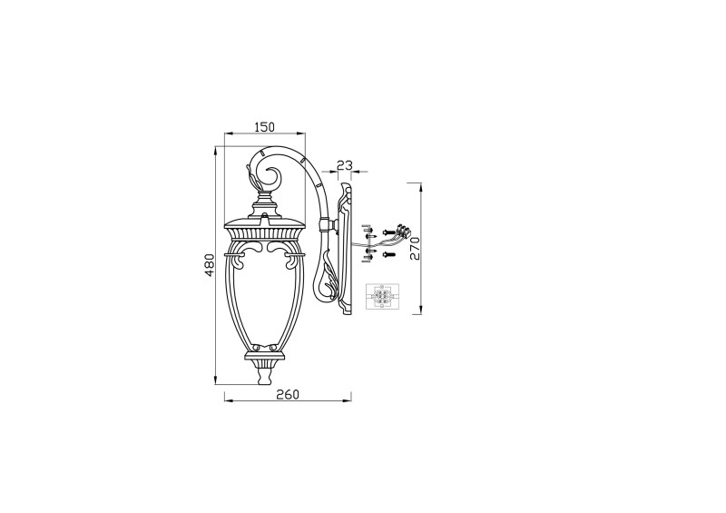 Светильник настенный Maytoni O414WL-01BZ