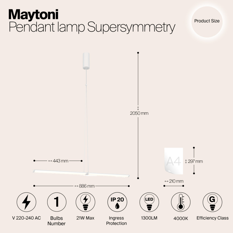 Подвесной светильник Maytoni P096PL-L11WK1