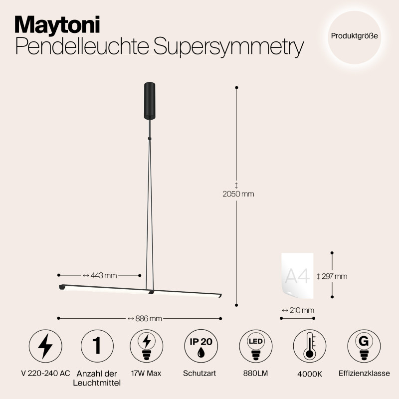 Подвесной светильник Maytoni P096PL-L11BK