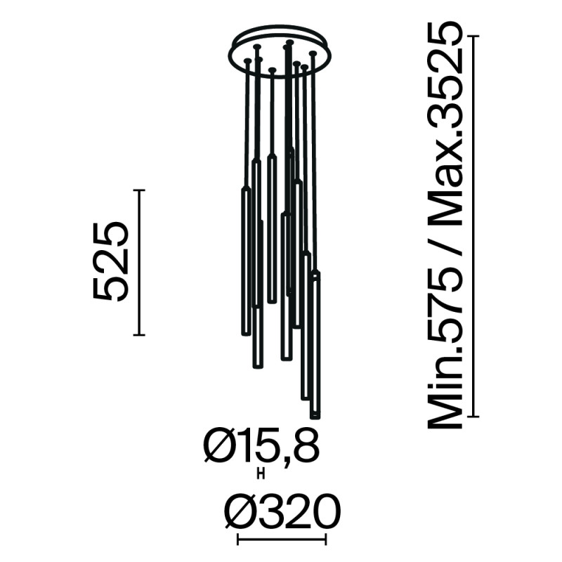 Каскадная люстра Maytoni MOD236PL-L54BS3K