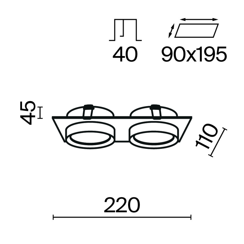 Встраиваемый светильник Maytoni Technical DL086-02-GX53-SQ-W