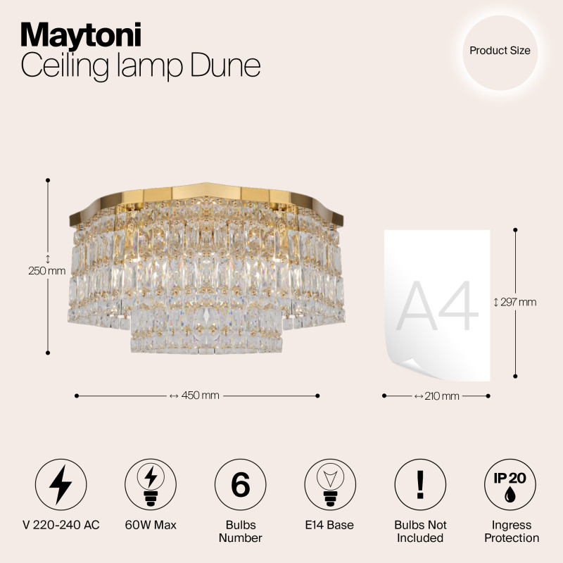 Накладная люстра Maytoni DIA005CL-06G