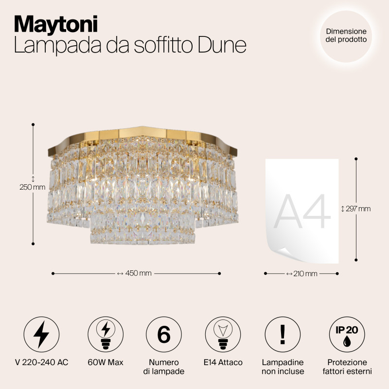 Накладная люстра Maytoni DIA005CL-06G