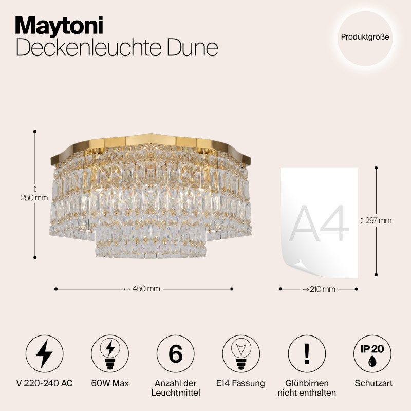 Накладная люстра Maytoni DIA005CL-06G