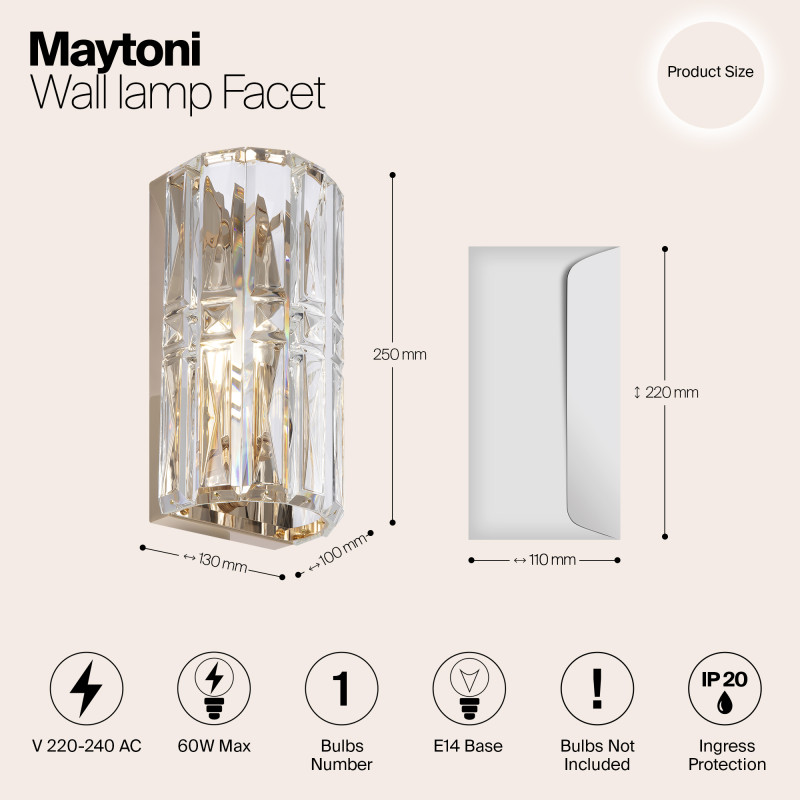 Бра Maytoni MOD094WL-01G