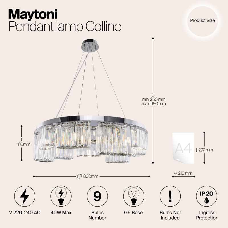 Подвесная люстра Maytoni MOD083PL-09CH