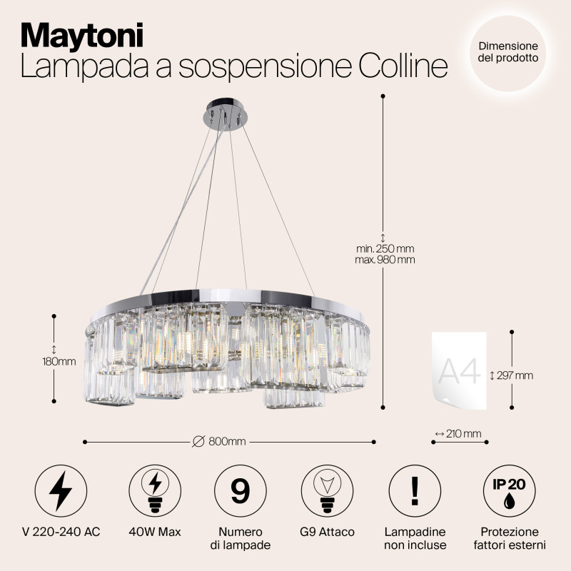 Подвесная люстра Maytoni MOD083PL-09CH